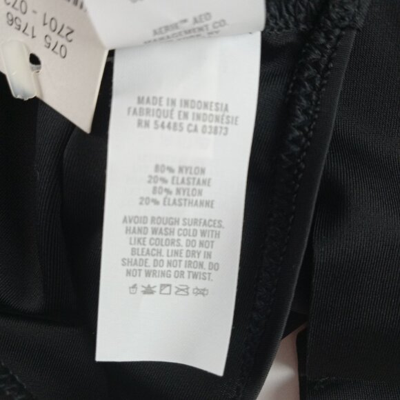 Aerie High Waisted Foldover Bikini Bottom Women's Size XS True Black Swimsuit - Picture 5 of 6